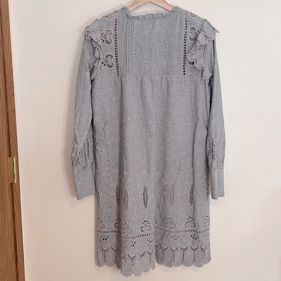 Sea New York Gray Eyelet Ruffled Mini Dress - Picture 2 of 9